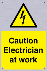 Caution Electrician at work